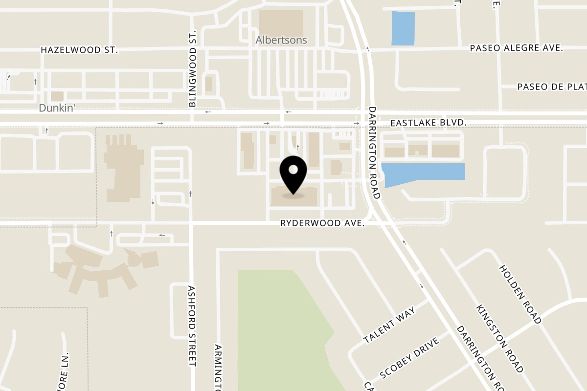 Map showing the location of Skinny's BBQ Horizon City on 13650 Eastlake Blvd #110 in Horizon City